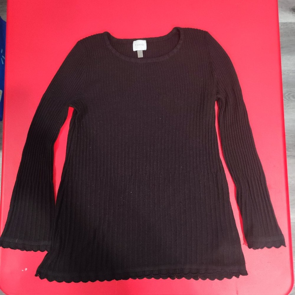 Cupio black long sleeve casual shirt women's size S